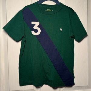 Polo Ralph Lauren Boys Classic Fit Banner- Stripe Jersey T- Shirt